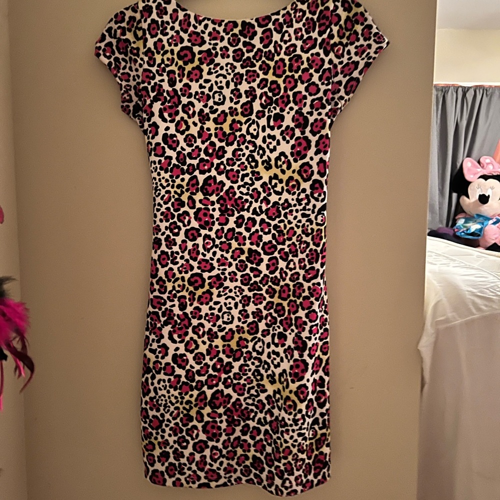 Arden B Neon Animal Print Dress